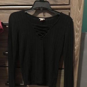 criss cross black top from aeropostale